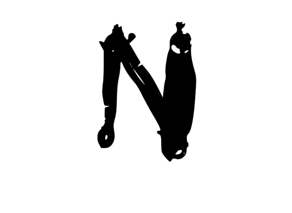 Bold Rotten Decaying Mono Letter N