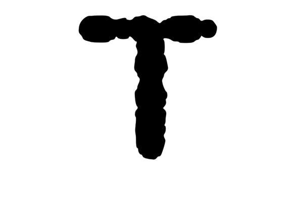 Ink Blot Stain Mono Letter T